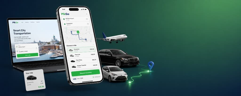 پیش‌نمایش PikGo — پلتفرم تاکسی آنلاین در فنلاند