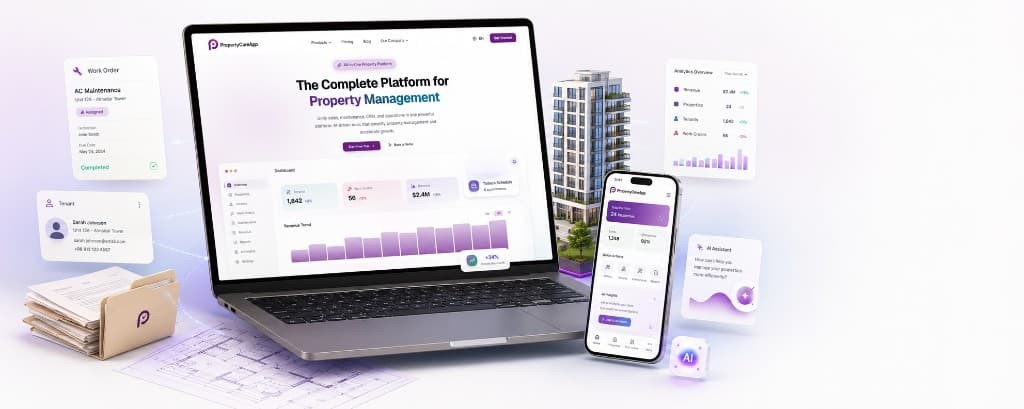 پیش‌نمایش PropertyCareApp — پلتفرم یکپارچه مدیریت املاک و ساختمان