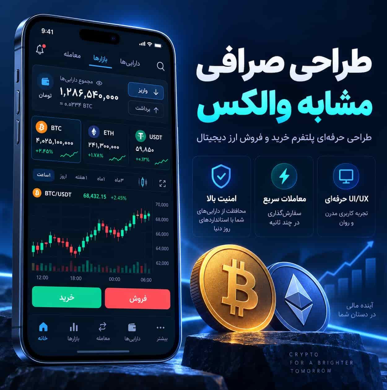 طراحی صرافی مشابه والکس؛ از خرید آنی تا معاملات حرفه‌ای